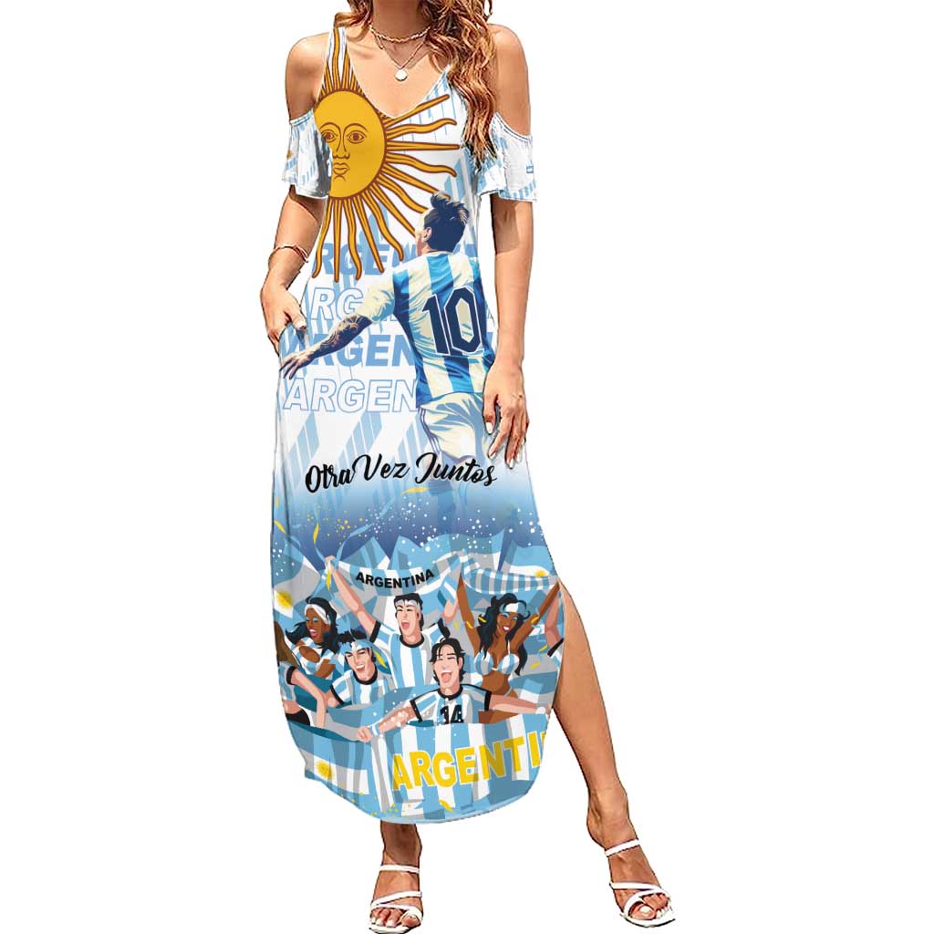 Argentina 2024 Football Champions Summer Maxi Dress Vamos La Seleccion Otra Vez Juntos - Wonder Print Shop