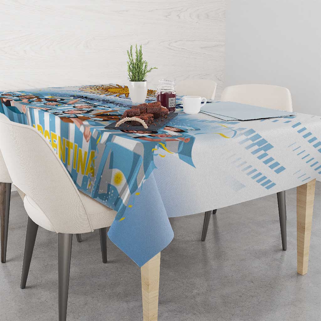Argentina 2024 Football Champions Tablecloth Vamos La Seleccion Otra Vez Juntos - Wonder Print Shop