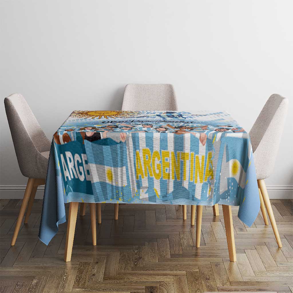 Argentina 2024 Football Champions Tablecloth Vamos La Seleccion Otra Vez Juntos - Wonder Print Shop