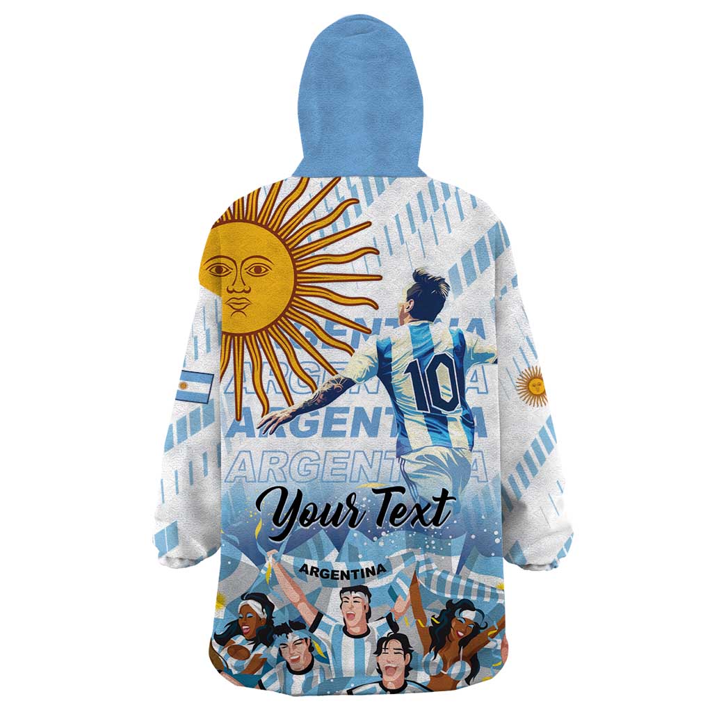Argentina 2024 Football Champions Wearable Blanket Hoodie Vamos La Seleccion Otra Vez Juntos - Wonder Print Shop