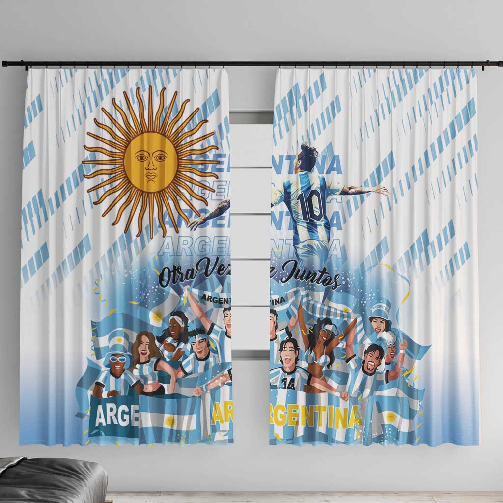 Argentina 2024 Football Champions Window Curtain Vamos La Seleccion Otra Vez Juntos - Wonder Print Shop