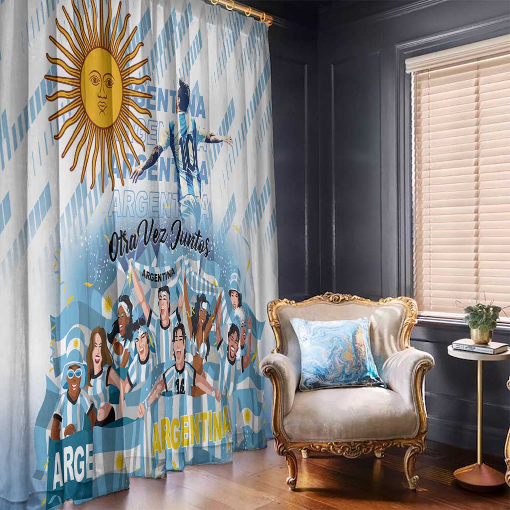 Argentina 2024 Football Champions Window Curtain Vamos La Seleccion Otra Vez Juntos - Wonder Print Shop