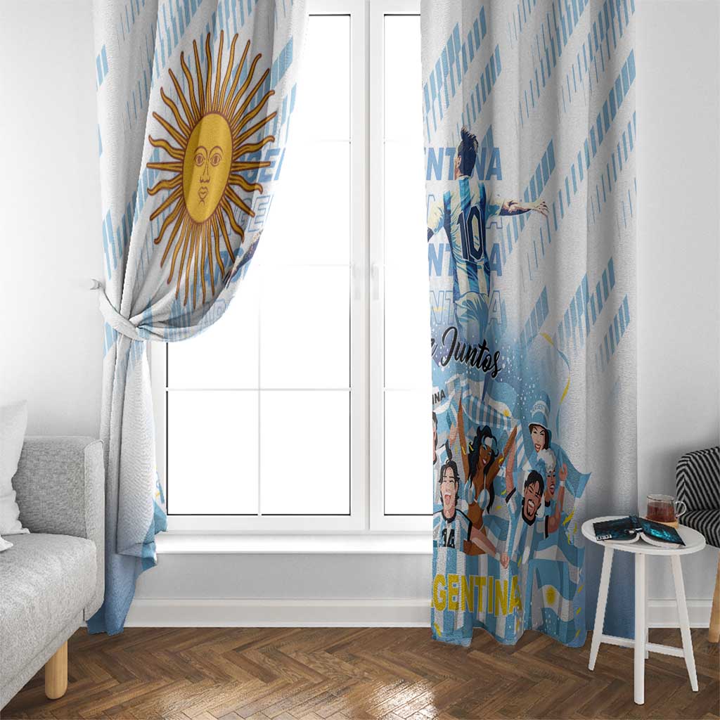Argentina 2024 Football Champions Window Curtain Vamos La Seleccion Otra Vez Juntos - Wonder Print Shop