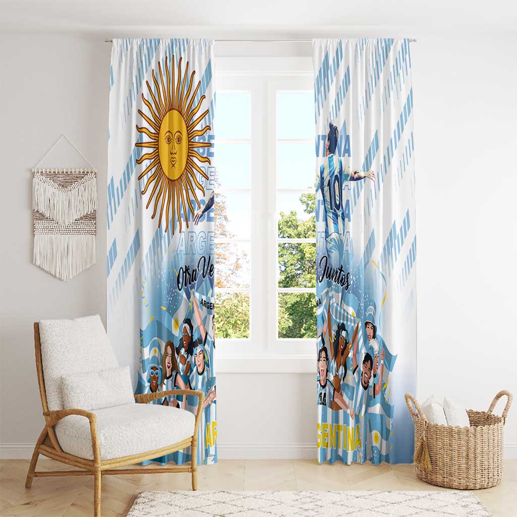 Argentina 2024 Football Champions Window Curtain Vamos La Seleccion Otra Vez Juntos - Wonder Print Shop