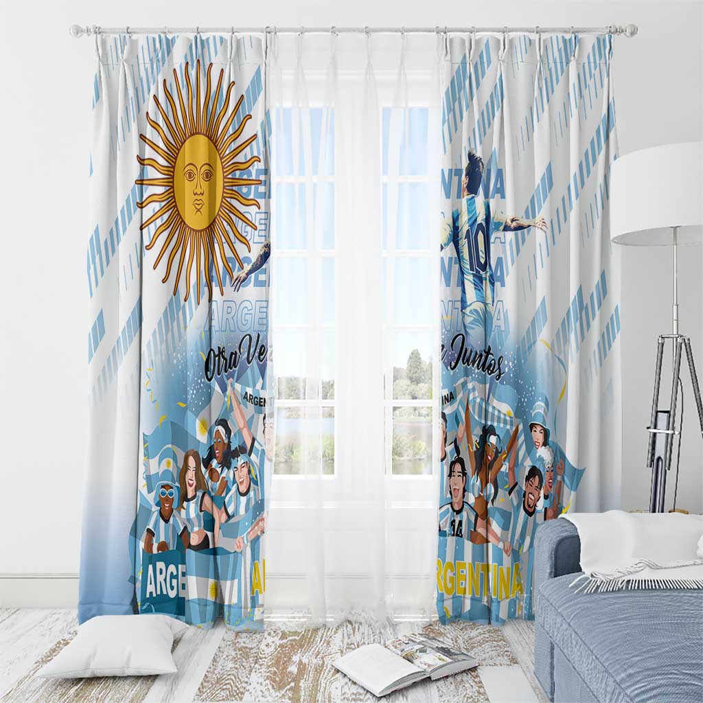 Argentina 2024 Football Champions Window Curtain Vamos La Seleccion Otra Vez Juntos - Wonder Print Shop