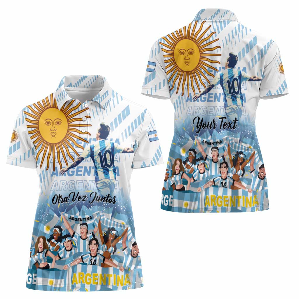 Argentina 2024 Football Champions Women Polo Shirt Vamos La Seleccion Otra Vez Juntos - Wonder Print Shop
