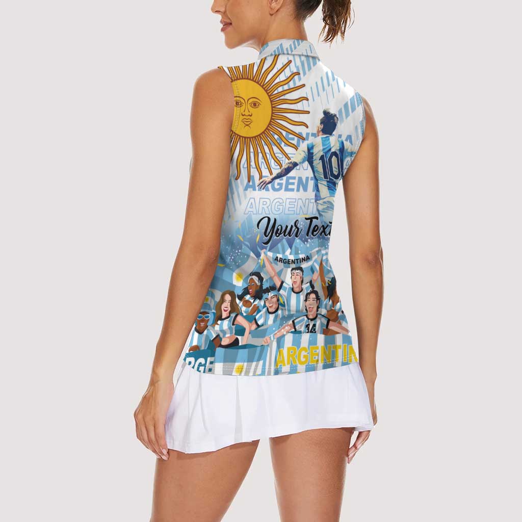 Argentina 2024 Football Champions Women Sleeveless Polo Shirt Vamos La Seleccion Otra Vez Juntos - Wonder Print Shop