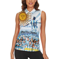 Argentina 2024 Football Champions Women Sleeveless Polo Shirt Vamos La Seleccion Otra Vez Juntos - Wonder Print Shop