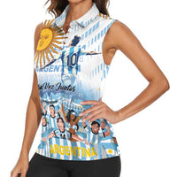 Argentina 2024 Football Champions Women Sleeveless Polo Shirt Vamos La Seleccion Otra Vez Juntos - Wonder Print Shop