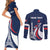 Personalized France 2024 Bonjour Couples Matching Short Sleeve Bodycon Dress and Long Sleeve Button Shirt Eiffel Tower Gallic Rooster - Wonder Print Shop