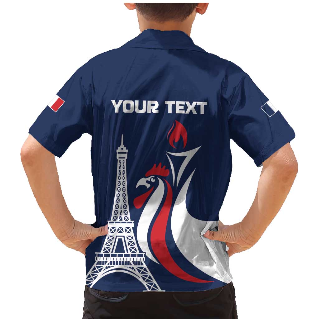 Personalized France 2024 Bonjour Family Matching Mermaid Dress and Hawaiian Shirt Eiffel Tower Gallic Rooster - Wonder Print Shop