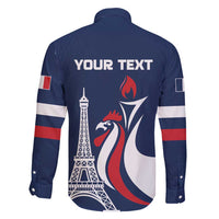 Personalized France 2024 Bonjour Family Matching Mermaid Dress and Hawaiian Shirt Eiffel Tower Gallic Rooster - Wonder Print Shop