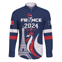Personalized France 2024 Bonjour Family Matching Puletasi and Hawaiian Shirt Eiffel Tower Gallic Rooster - Wonder Print Shop