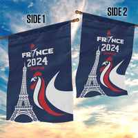 France 2024 Bonjour Garden Flag Eiffel Tower Gallic Rooster - Wonder Print Shop