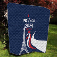 France 2024 Bonjour Quilt Eiffel Tower Gallic Rooster - Wonder Print Shop