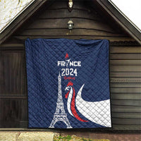 France 2024 Bonjour Quilt Eiffel Tower Gallic Rooster - Wonder Print Shop