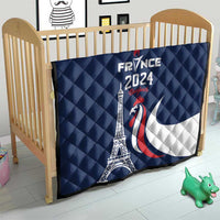 France 2024 Bonjour Quilt Eiffel Tower Gallic Rooster - Wonder Print Shop
