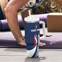 Personalized France 2024 Bonjour Tumbler With Handle Eiffel Tower Gallic Rooster - Wonder Print Shop