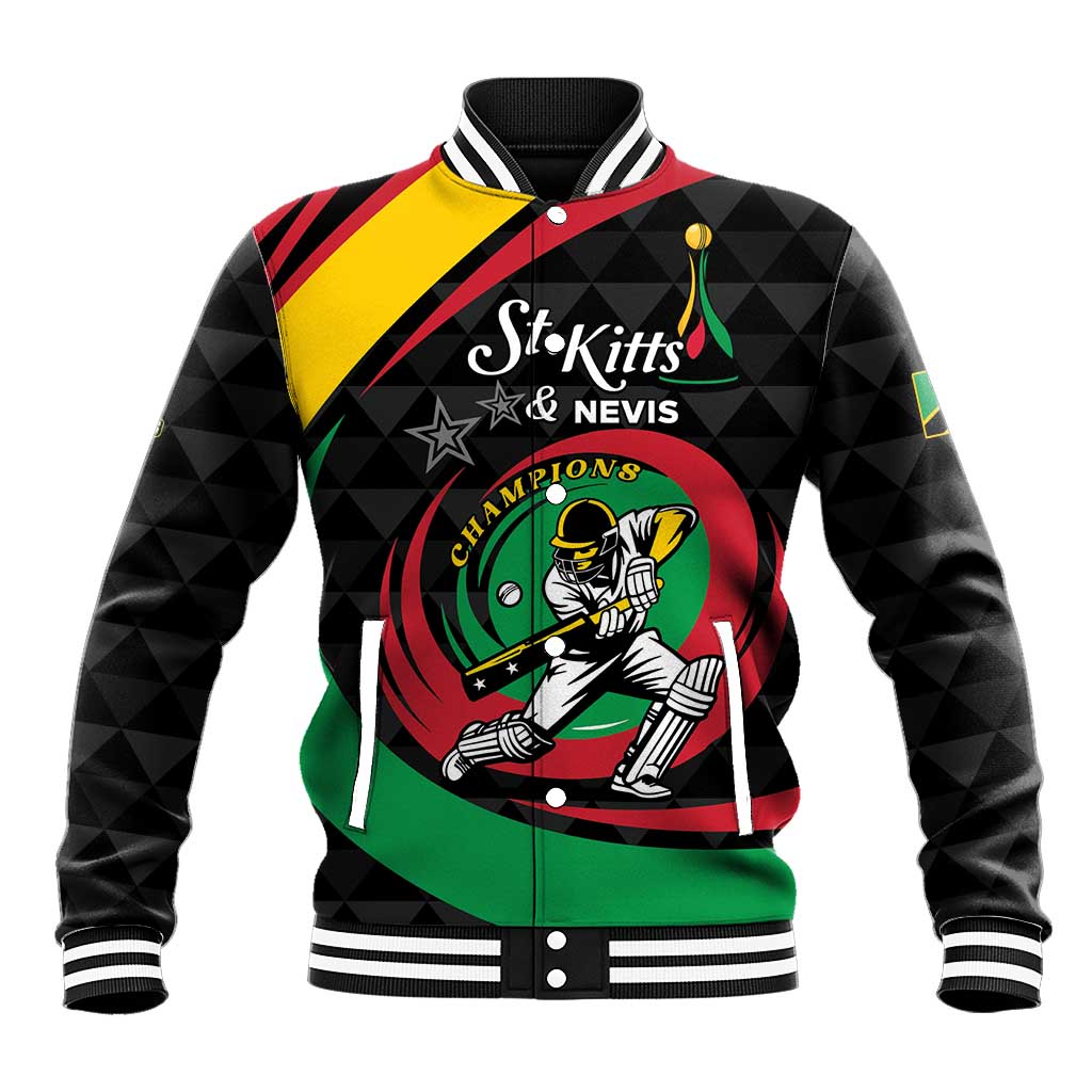 Personalized Saint Kitts and Nevis Cricket Champions Baseball Jacket - Wonder Print Shop