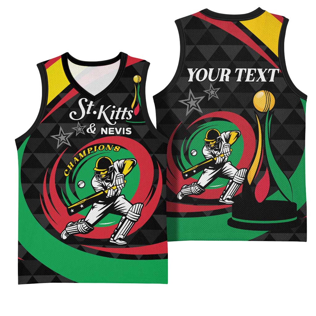 Personalized Saint Kitts and Nevis Cricket Champions Basketball Jersey - Wonder Print Shop