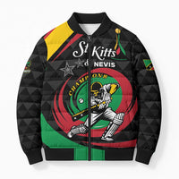 Personalized Saint Kitts and Nevis Cricket Champions Bomber Puffer Jacket - Wonder Print Shop