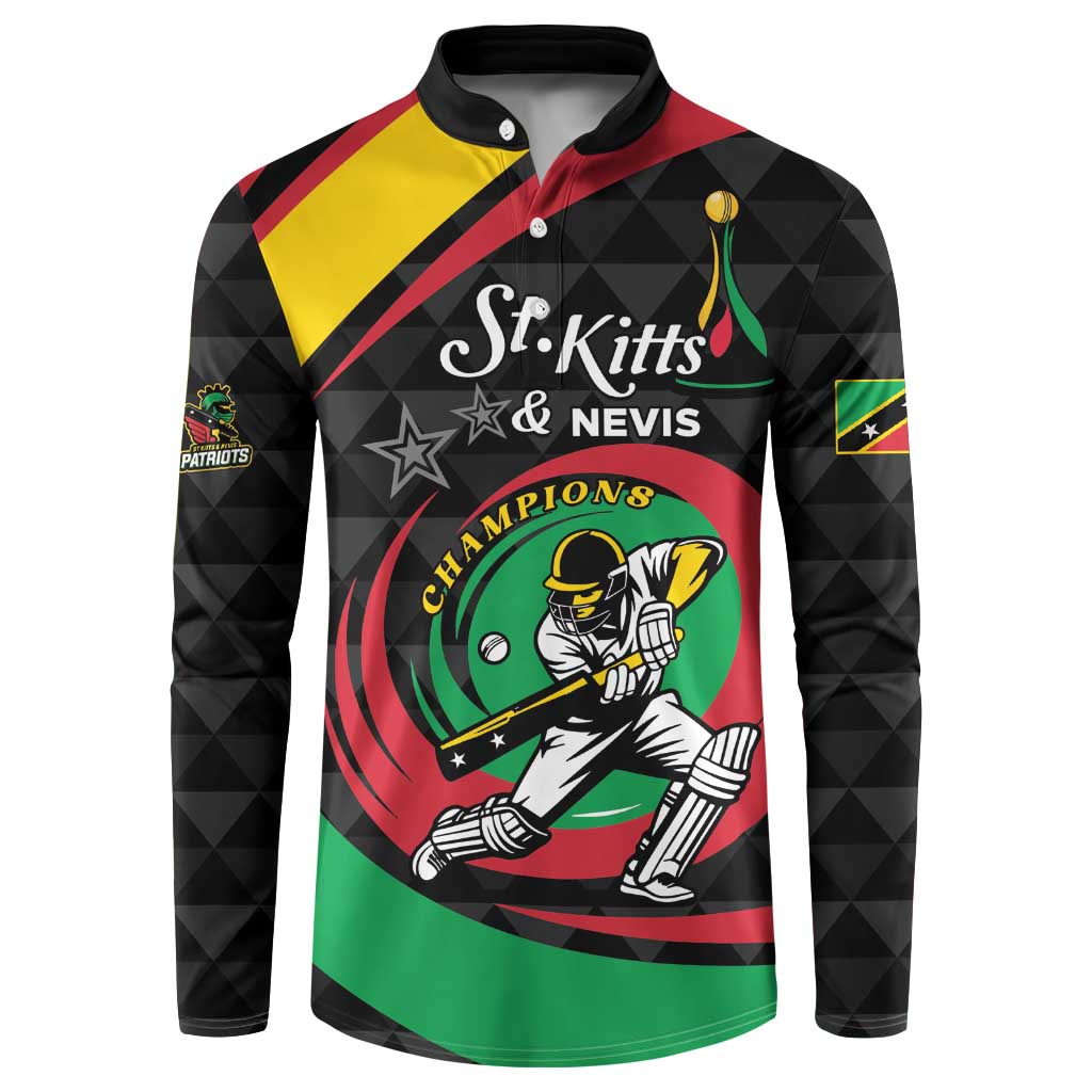 Personalized Saint Kitts and Nevis Cricket Champions Button Sweatshirt - Wonder Print Shop