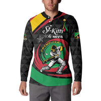 Personalized Saint Kitts and Nevis Cricket Champions Button Sweatshirt - Wonder Print Shop
