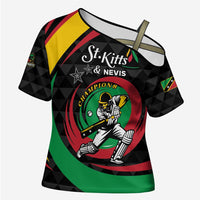 Personalized Saint Kitts and Nevis Cricket Champions Cross Shoulder Shirt - Wonder Print Shop