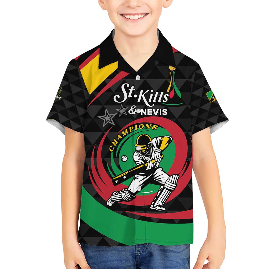 Personalized Saint Kitts and Nevis Cricket Champions Hawaiian Shirt - Wonder Print Shop