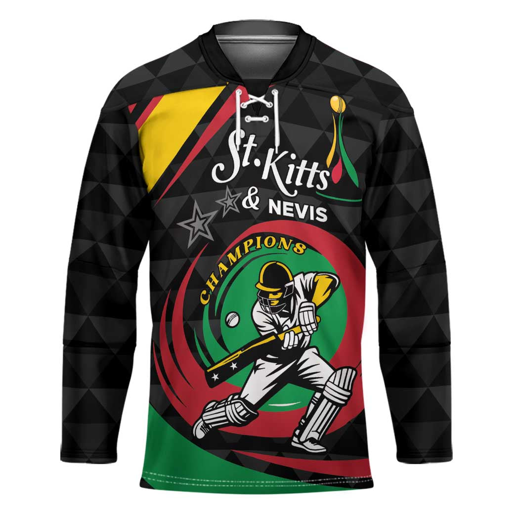 Personalized Saint Kitts and Nevis Cricket Champions Hockey Jersey - Wonder Print Shop