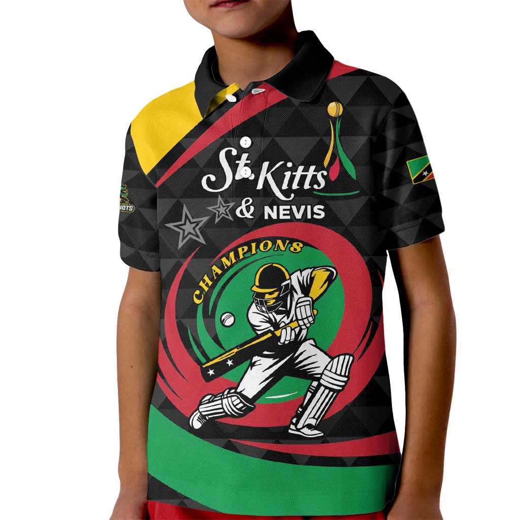 Personalized Saint Kitts and Nevis Cricket Champions Kid Polo Shirt - Wonder Print Shop