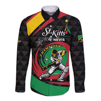 Personalized Saint Kitts and Nevis Cricket Champions Long Sleeve Button Shirt - Wonder Print Shop