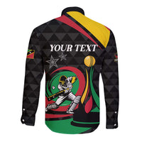 Personalized Saint Kitts and Nevis Cricket Champions Long Sleeve Button Shirt - Wonder Print Shop