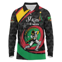 Personalized Saint Kitts and Nevis Cricket Champions Long Sleeve Polo Shirt - Wonder Print Shop