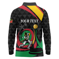 Personalized Saint Kitts and Nevis Cricket Champions Long Sleeve Polo Shirt - Wonder Print Shop