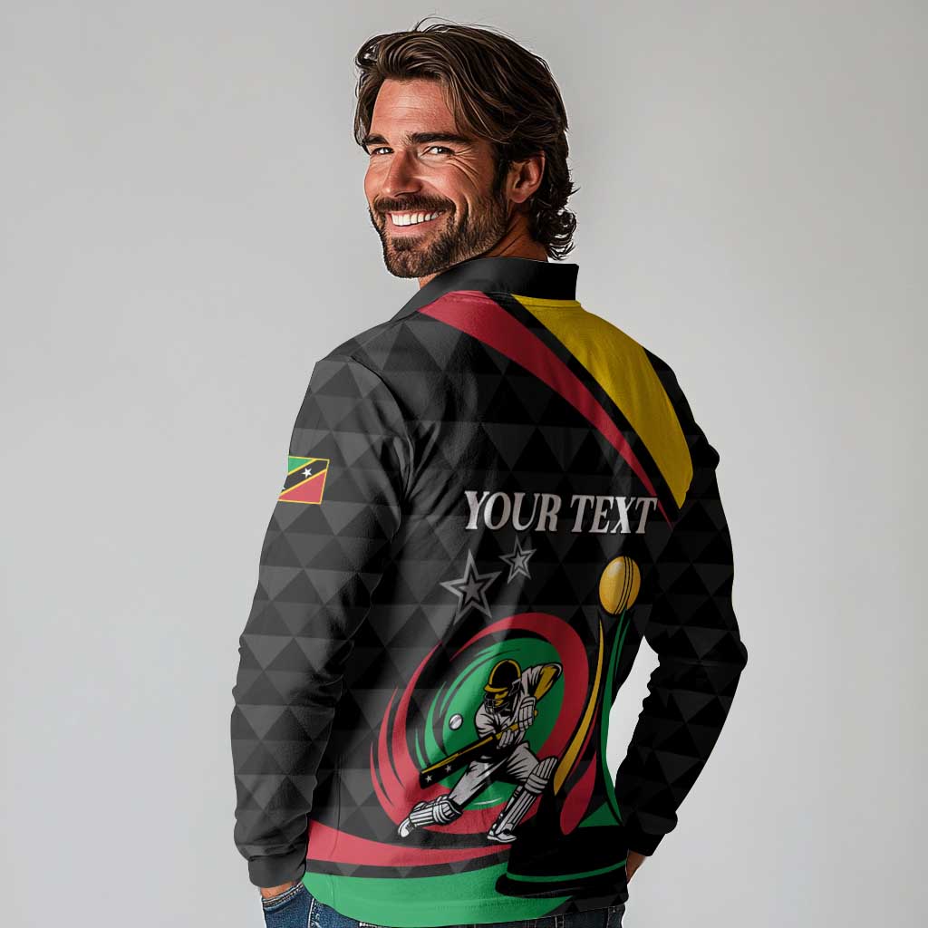 Personalized Saint Kitts and Nevis Cricket Champions Long Sleeve Polo Shirt - Wonder Print Shop