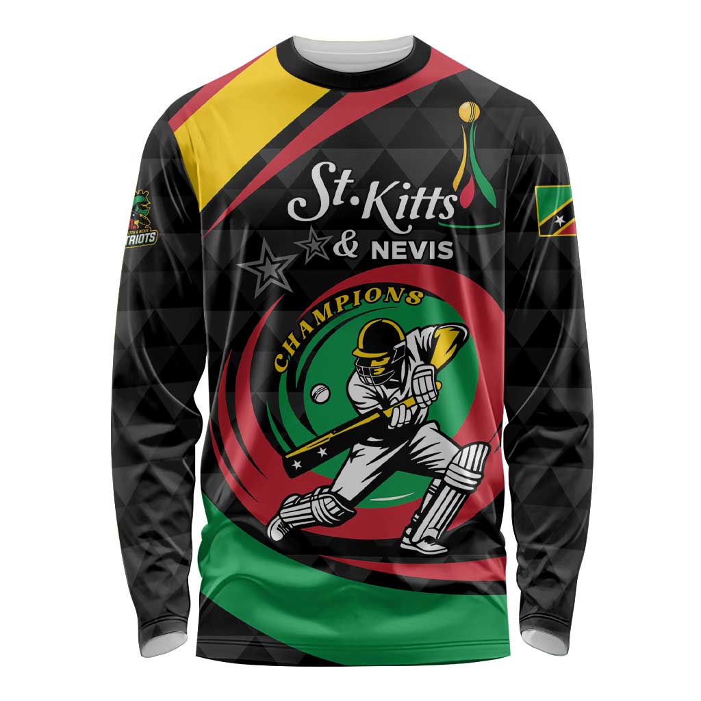 Personalized Saint Kitts and Nevis Cricket Champions Long Sleeve Shirt - Wonder Print Shop