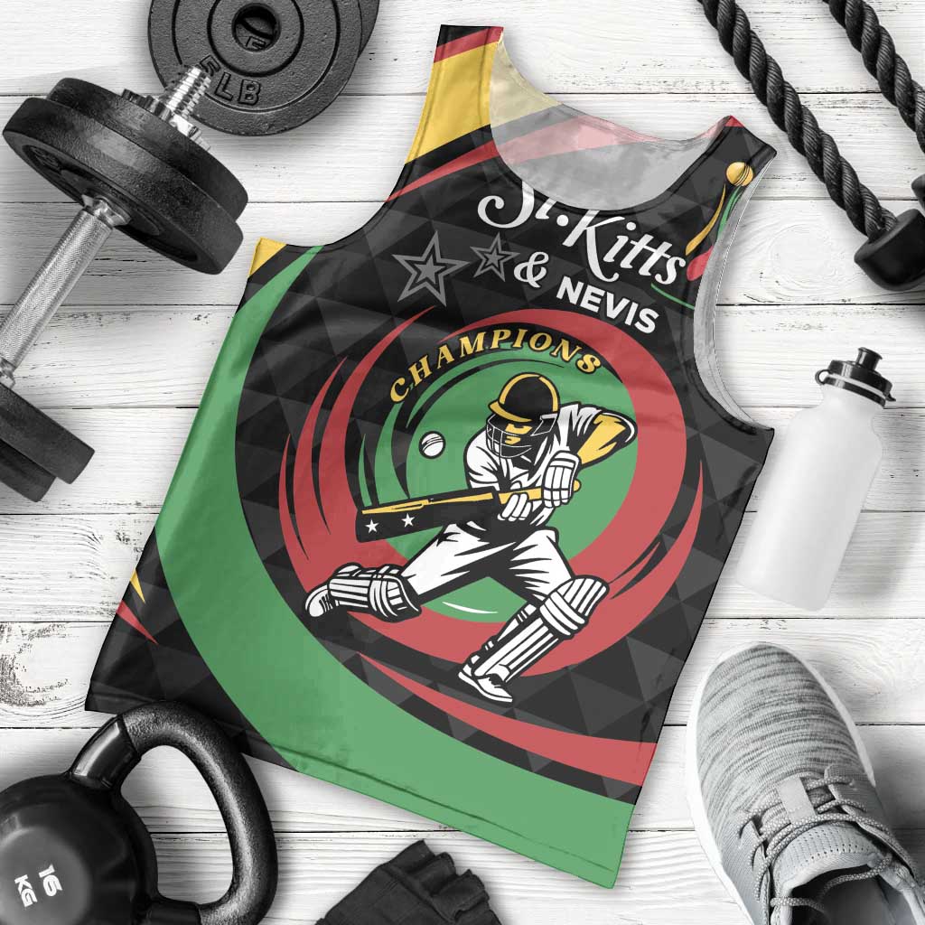 Personalized Saint Kitts and Nevis Cricket Champions Men Tank Top - Wonder Print Shop