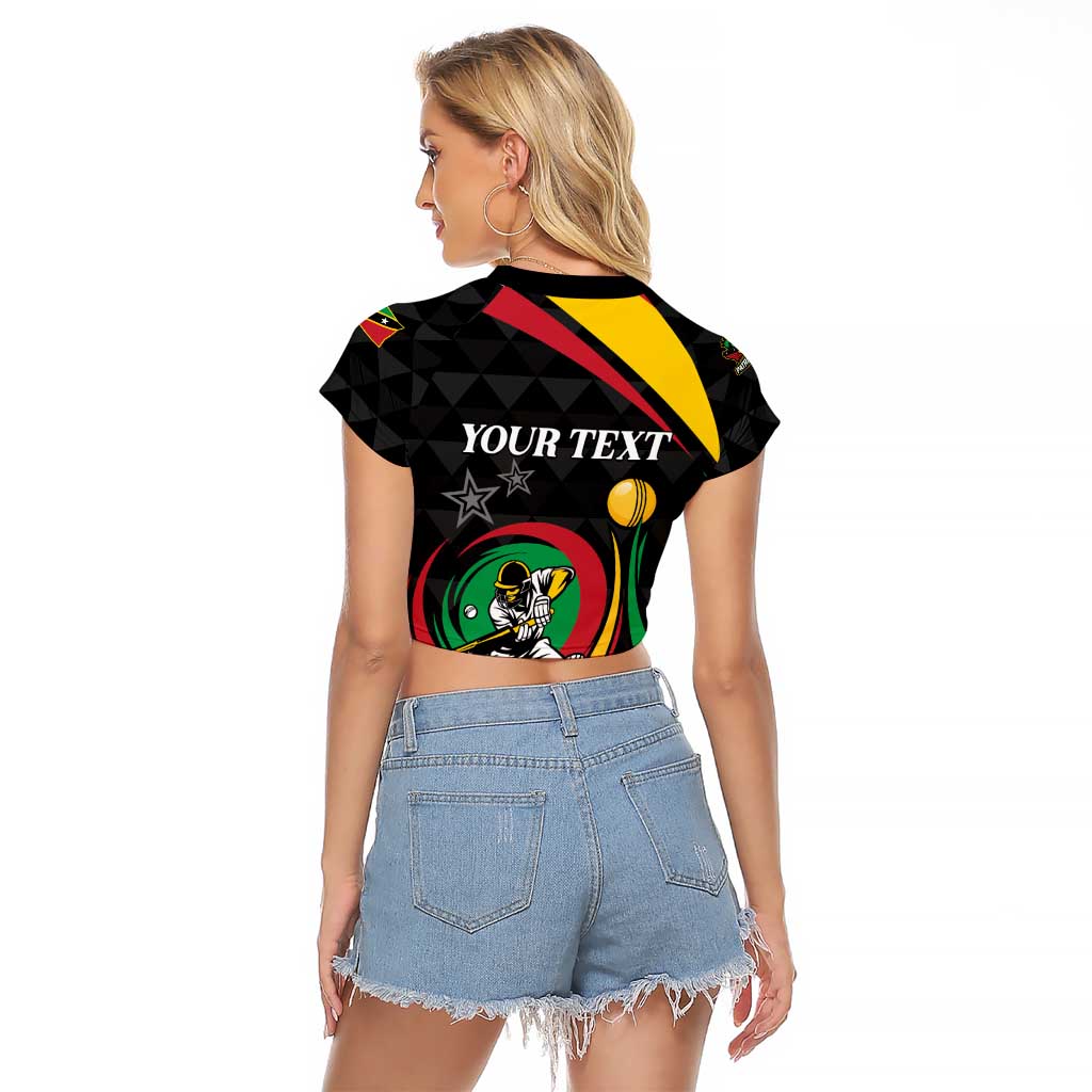 Personalized Saint Kitts and Nevis Cricket Champions Raglan Cropped T Shirt - Wonder Print Shop