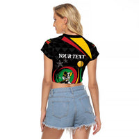 Personalized Saint Kitts and Nevis Cricket Champions Raglan Cropped T Shirt - Wonder Print Shop