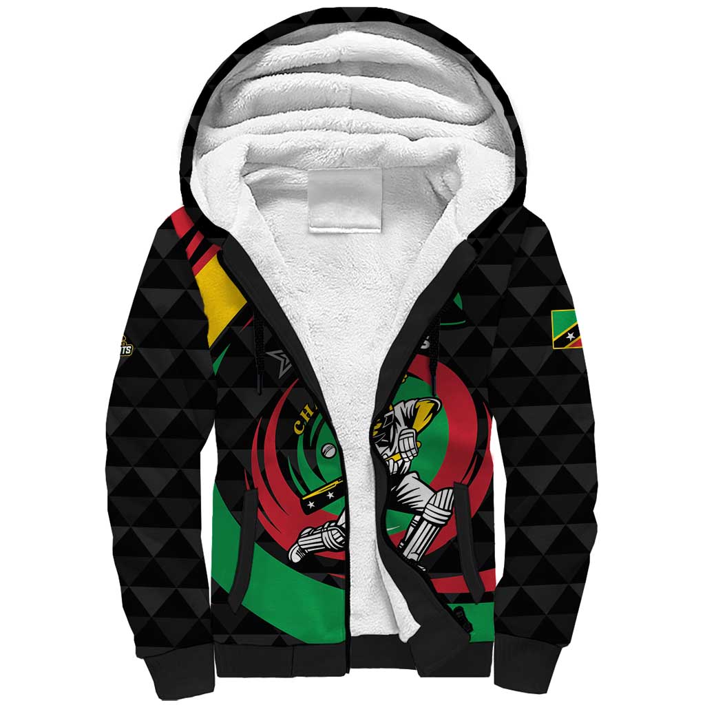 Personalized Saint Kitts and Nevis Cricket Champions Sherpa Hoodie - Wonder Print Shop