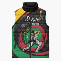 Personalized Saint Kitts and Nevis Cricket Champions Sleeveless Puffer Jacket - Wonder Print Shop