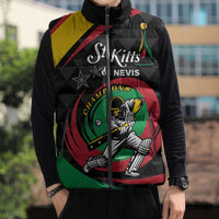 Personalized Saint Kitts and Nevis Cricket Champions Sleeveless Puffer Jacket - Wonder Print Shop