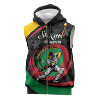 Personalized Saint Kitts and Nevis Cricket Champions Sleeveless Zip Hoodie - Wonder Print Shop