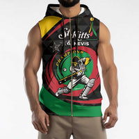 Personalized Saint Kitts and Nevis Cricket Champions Sleeveless Zip Hoodie - Wonder Print Shop