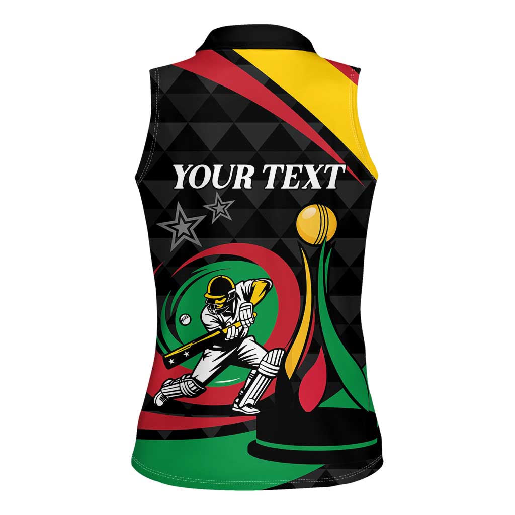 Personalized Saint Kitts and Nevis Cricket Champions Women Sleeveless Polo Shirt - Wonder Print Shop