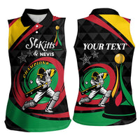 Personalized Saint Kitts and Nevis Cricket Champions Women Sleeveless Polo Shirt - Wonder Print Shop