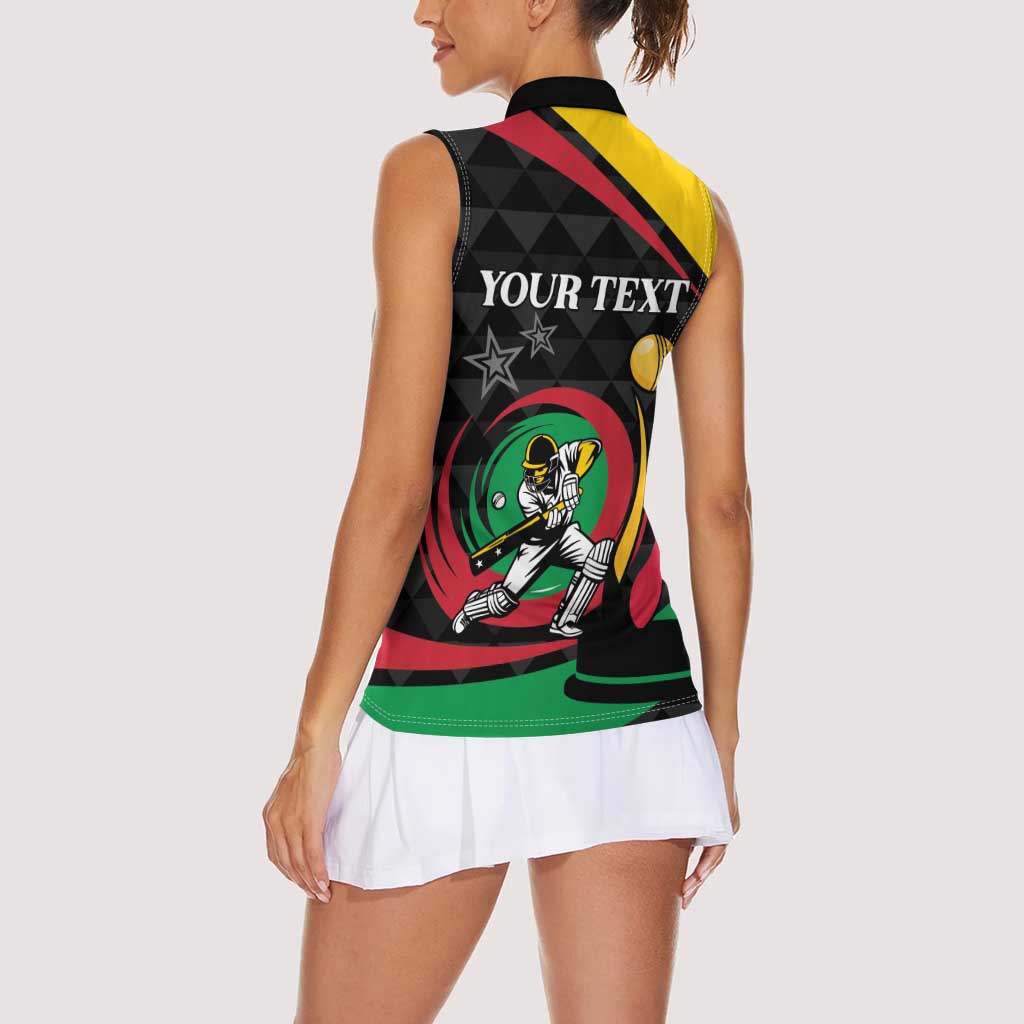 Personalized Saint Kitts and Nevis Cricket Champions Women Sleeveless Polo Shirt - Wonder Print Shop