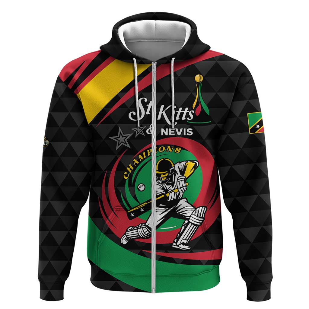Personalized Saint Kitts and Nevis Cricket Champions Zip Hoodie - Wonder Print Shop