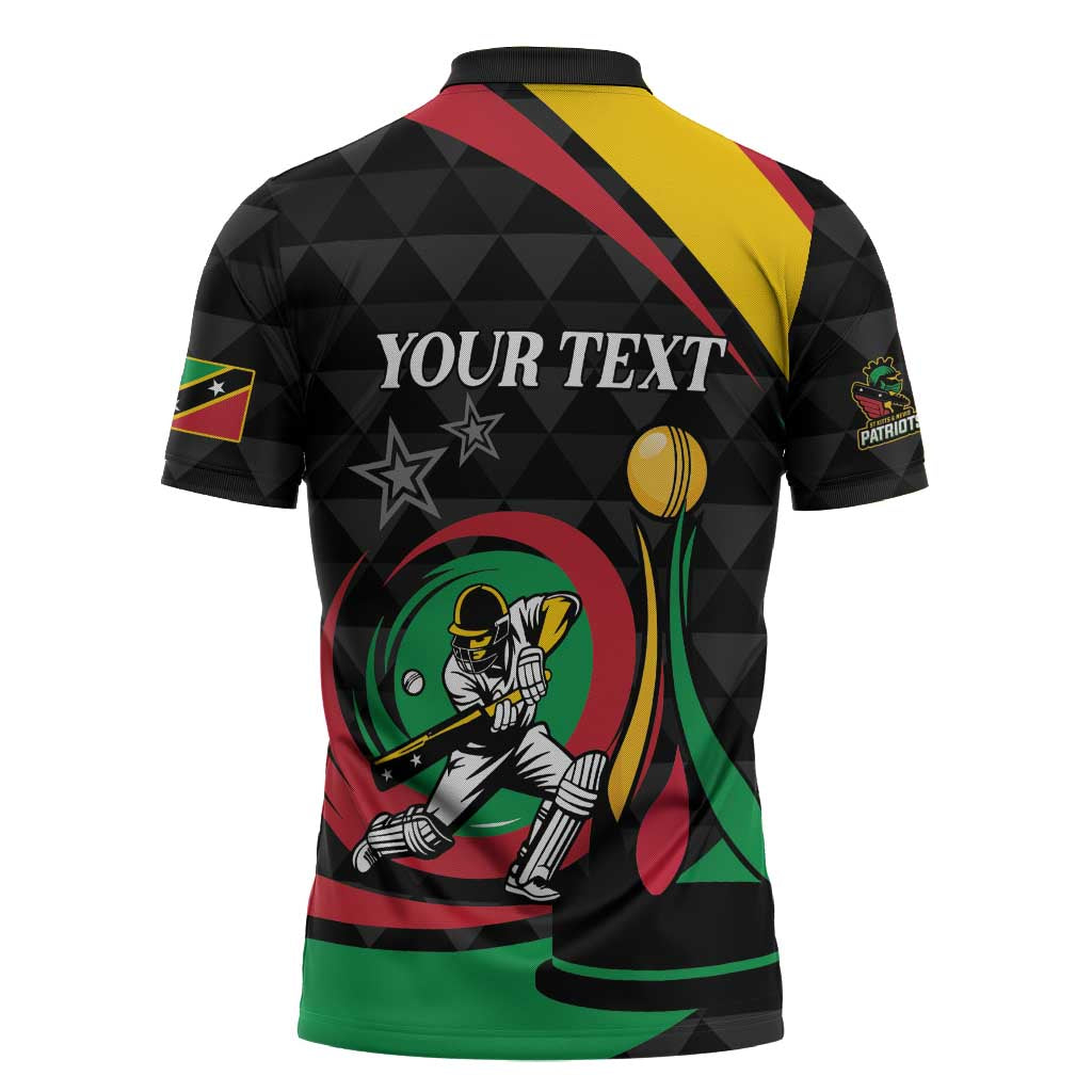 Personalized Saint Kitts and Nevis Cricket Champions Zipper Polo Shirt - Wonder Print Shop